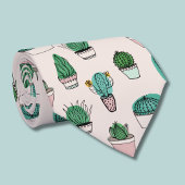 Cacti succulents potted plant pattern ネクタイ