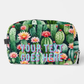 cactusイラストレーションあなたのテキストはこちらカスタムtoiletry ドップキット (正面)