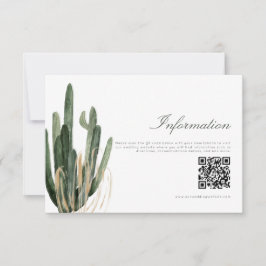 Cactusモダン情報結婚QRコード・カード