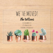 Cactus引っ越しました新しいホーム移動発表 アクリル招待状 (正面)