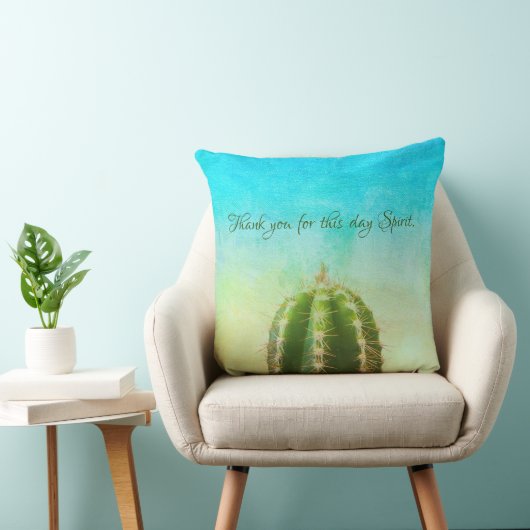 Cactus,ありがとうマントラとカスタマイズ可能な文字T クッション (椅子)