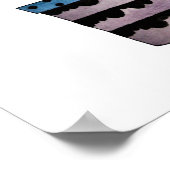 Cactus And Rainbow Bird In Watercolor ポスター (角)