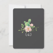 Cactus and Succulent Boho Wedding 出欠カード (裏面)
