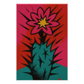 Cactus avec fleur éclatante ポスター (正面)