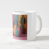 Cactus-Based Vegan Leather Supple Texture ジャンボコーヒーマグカップ (正面右)