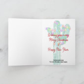 Cactus Candle Wrapped in Christmas Lights カード (内部)