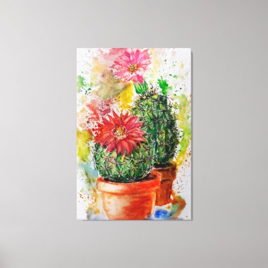 Cactus Canvas Print 絵を描 -'s キャンバスプリント (正面)