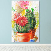 Cactus Canvas Print 絵を描 -'s キャンバスプリント (インサイチュ (ウッドフロア))