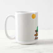 Cactus Caricaturesco en la Playa - Taza Divertida コーヒーマグカップ (左)
