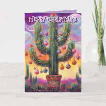 Cactus Cheer – Saguaro in Southwest Holiday Glow