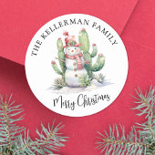Cactus Christmas ラウンドシール