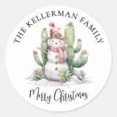 Cactus Christmas ラウンドシール (正面)