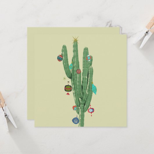Cactus Christmas Tree カード (正面/裏面インサイチュ)