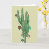 Cactus Christmas Tree カード (黄色い花)