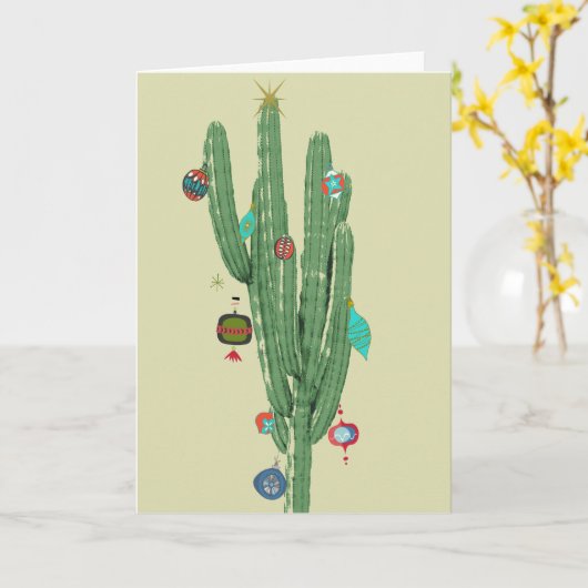 Cactus Christmas Tree カード (黄色い花)