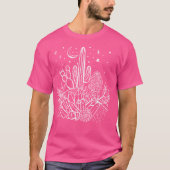 Cactus Crystals Succulents Desert Moon Witchy Goth Tシャツ (正面)