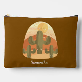 Cactus Desert With Sun アクセサリーポーチ