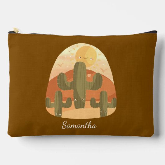Cactus Desert With Sun アクセサリーポーチ (正面)