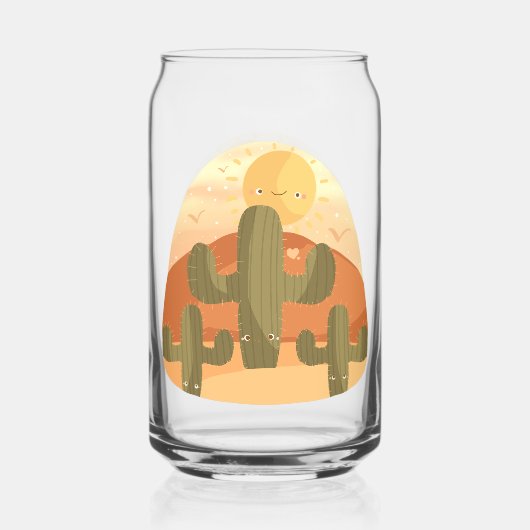 Cactus Desert With Sun ガラス缶 (正面)