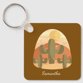 Cactus Desert With Sun キーホルダー