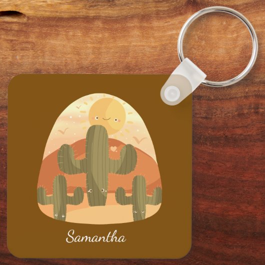 Cactus Desert With Sun キーホルダー (裏面)