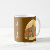 Cactus Desert With Sun コーヒーマグカップ (正面右)