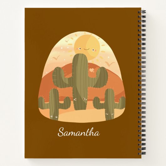 Cactus Desert With Sun ノートブック (裏面)