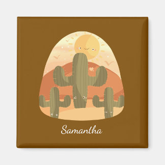 Cactus Desert With Sun マグネット