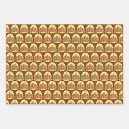 Cactus Desert With Sun ラッピングペーパーシート