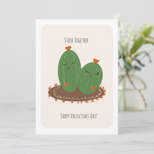 Cactus Doodle Valentines Day  カード (スタンド正面)
