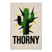 Cactus Écorché et Typo Audacieuse ポスター (正面)