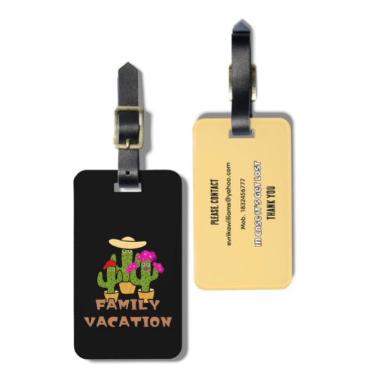 Cactus family ラゲッジタグ