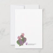 Cactus Flower Flat Save The Date Card セーブザデート (裏面)