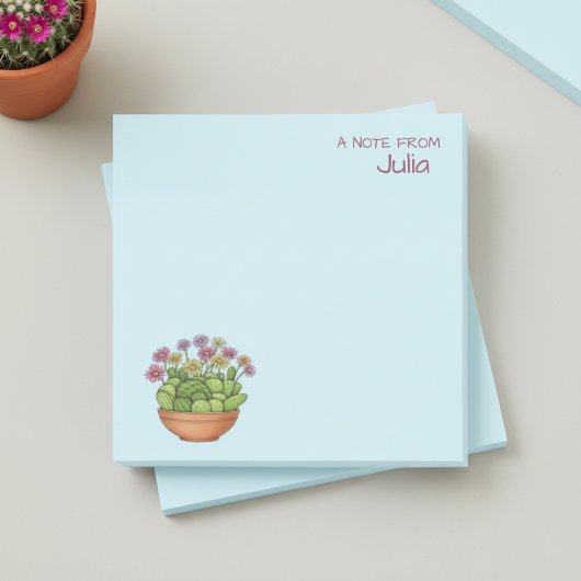 Cactus Flower Pot with Name Sticky Notes ポストイット