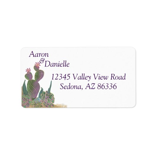 Cactus Flower Return Address Label ラベル (正面)