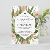 Cactus Flowers Frame Confirmation Invitation 招待状 (スタンド正面)