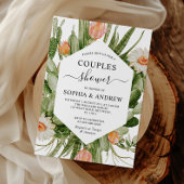 Cactus Flowers Frame Couples Shower Invitation 招待状