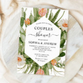 Cactus Flowers Frame Couples Shower Invitation 招待状