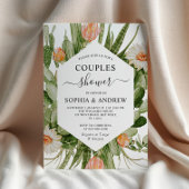 Cactus Flowers Frame Couples Shower Invitation 招待状