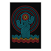 Cactus géométrique en couleurs vives ポスター (正面)