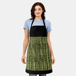 Cactus Green Kitchen Apron with Black Upper エプロン