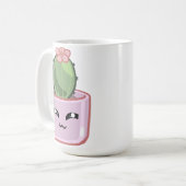 Cactus KawaiGreen Succulent Watercolor  Plant コーヒーマグカップ (正面左)