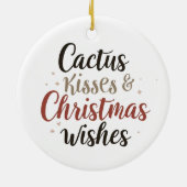 Cactus Kisses & Christmas Wishes – A Double-Sided  セラミックオーナメント (裏面)
