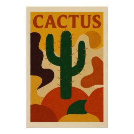 CACTUS – L’élégance minérale du désert stylisé ポスター