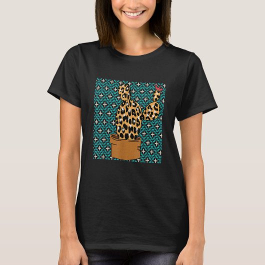 Cactus Leopard Cinco De Mayo Cute Cacti Animal Pri Tシャツ (正面)