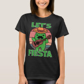 Cactus Let s Fiesta Guitar Sombrero Mustache Tシャツ (正面)