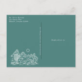 Cactus Line Art Desert Photo Save the Date ポストカード (裏面)