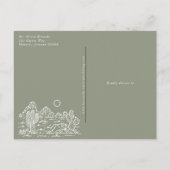 Cactus Line Art Desert Photo Save the Date ポストカード (裏面)