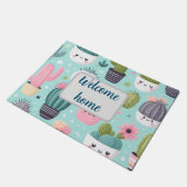Cactus pattern ドアマット (アングル)