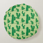 cactus pattern. hand drawing pattern. seamless han ラウンドクッション (裏面)
